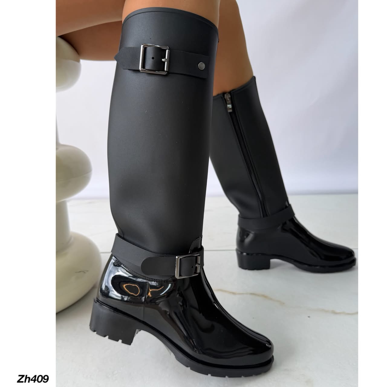 Bota de lluvia negro suela 4cm 52500